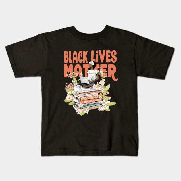 Black Lives Matter - Woman Power Kids T-Shirt by Jitterfly